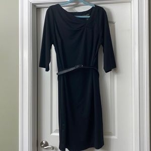 Lane Bryant black belted dress